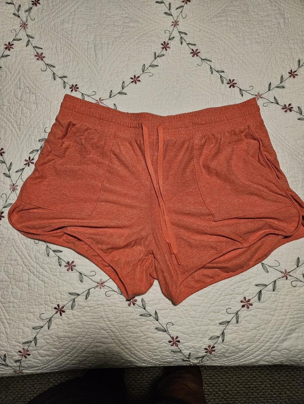 Casual Drawstring Shorts in Coral Orange